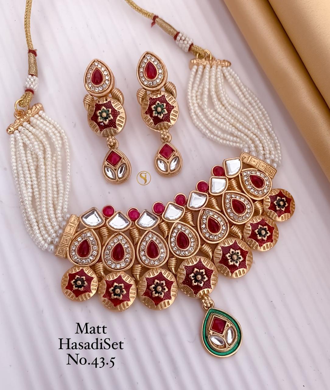 Fancy Matte Gold Plated Hasadi Set 4 Wholesale Online
